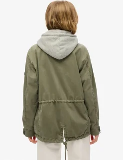Jersey Hooded Relaxed Utility Jacket