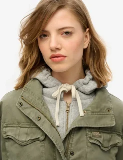 Jersey Hooded Relaxed Utility Jacket