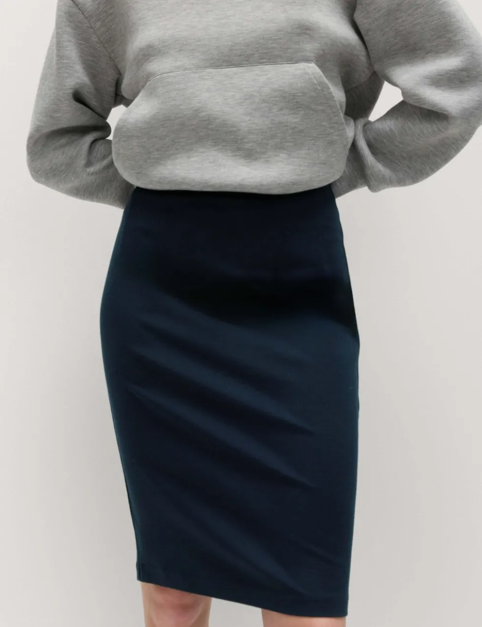 Jersey Knee Length Pencil Skirt