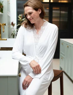 Jersey Lace Trim Dressing Gown
