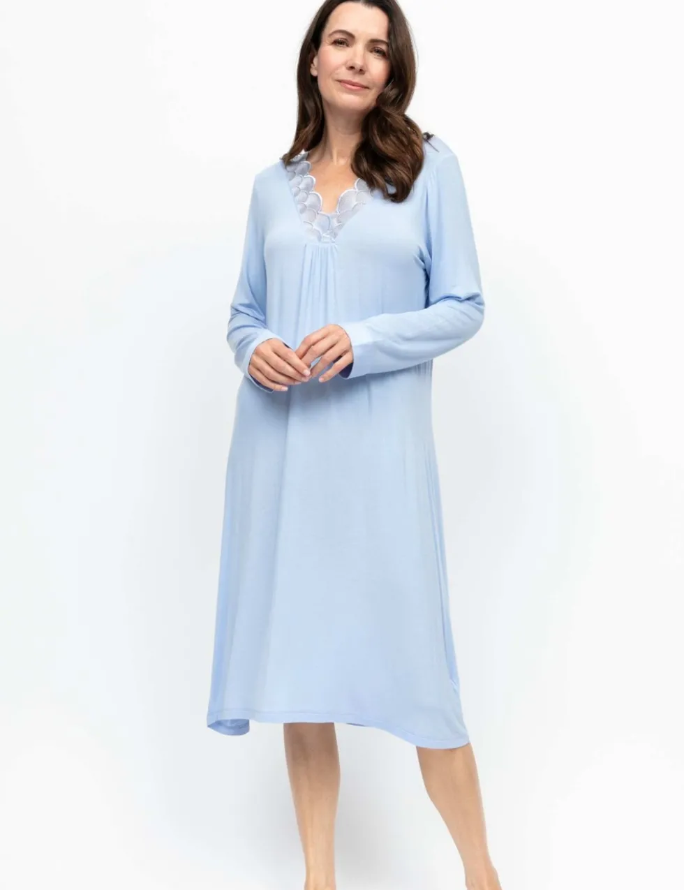 Jersey Lace Trim V-Neck Nightdress