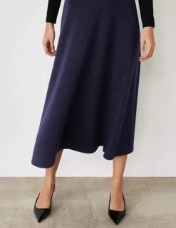 Jersey Midi A-Line Skirt