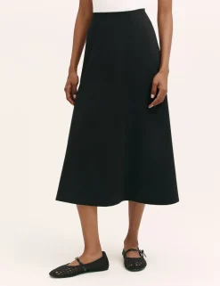 Jersey Midi A-Line Skirt