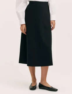 Jersey Midi A-Line Skirt