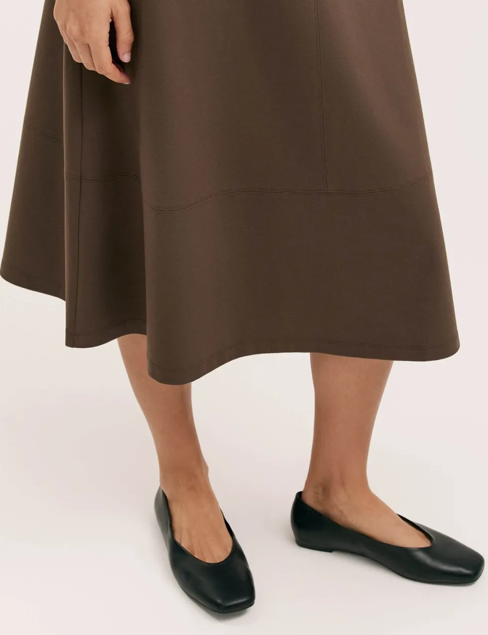 Jersey Midi A-Line Skirt