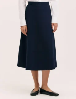 Jersey Midi A-Line Skirt