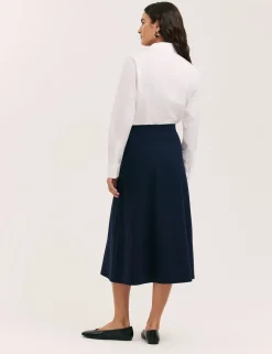 Jersey Midi A-Line Skirt