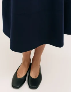Jersey Midi A-Line Skirt