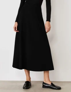 Jersey Midi A-Line Skirt
