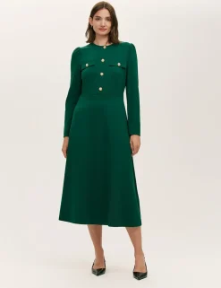 Jersey Midi Waisted Dress