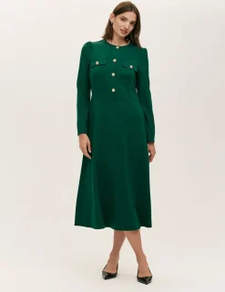 Jersey Midi Waisted Dress