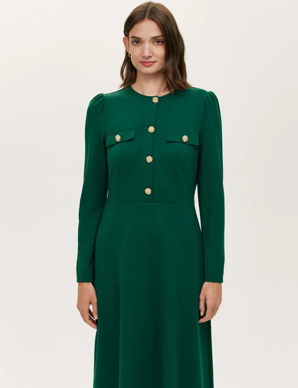 Jersey Midi Waisted Dress