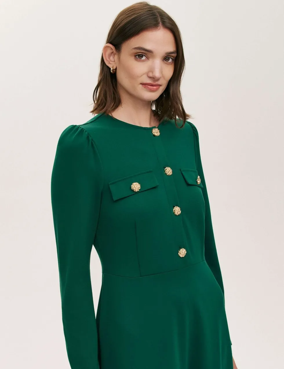 Jersey Midi Waisted Dress