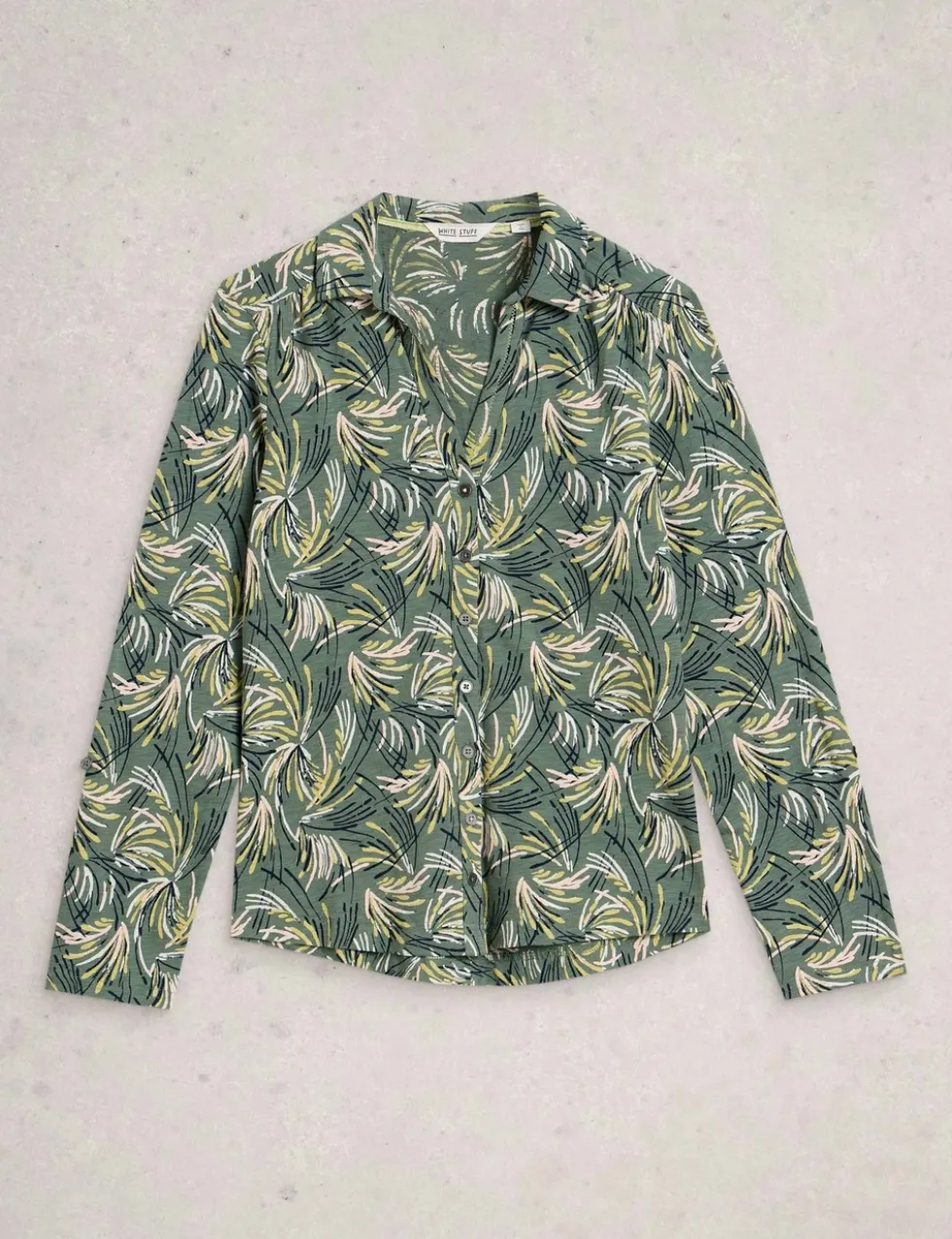 Jersey Print Collared Shirt