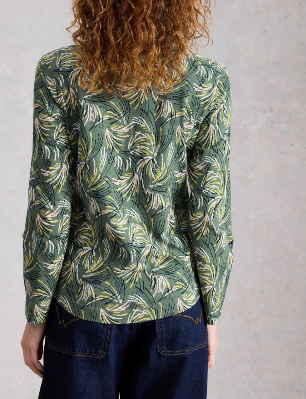 Jersey Print Collared Shirt
