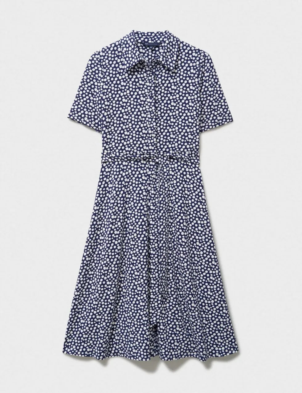 Jersey Printed Knee Length Shirt Dress