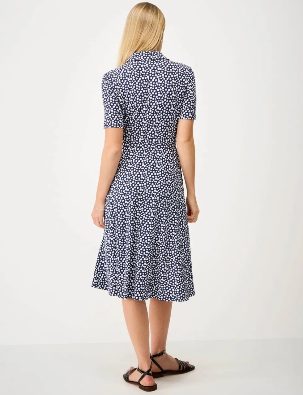 Jersey Printed Knee Length Shirt Dress
