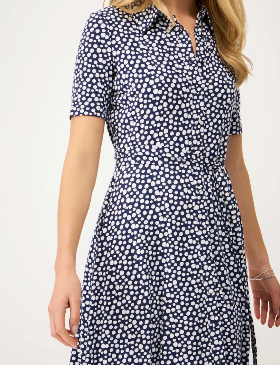 Jersey Printed Knee Length Shirt Dress