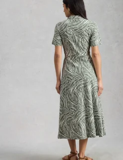 Jersey Printed Midi Shirt Dress