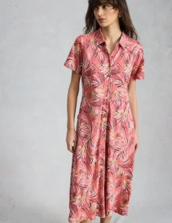 Jersey Printed Midi Shirt Dress