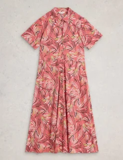 Jersey Printed Midi Shirt Dress