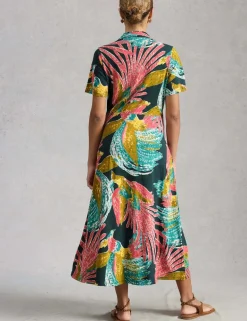 Jersey Printed Midi Shirt Dress