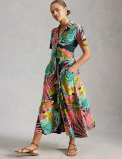 Jersey Printed Midi Shirt Dress