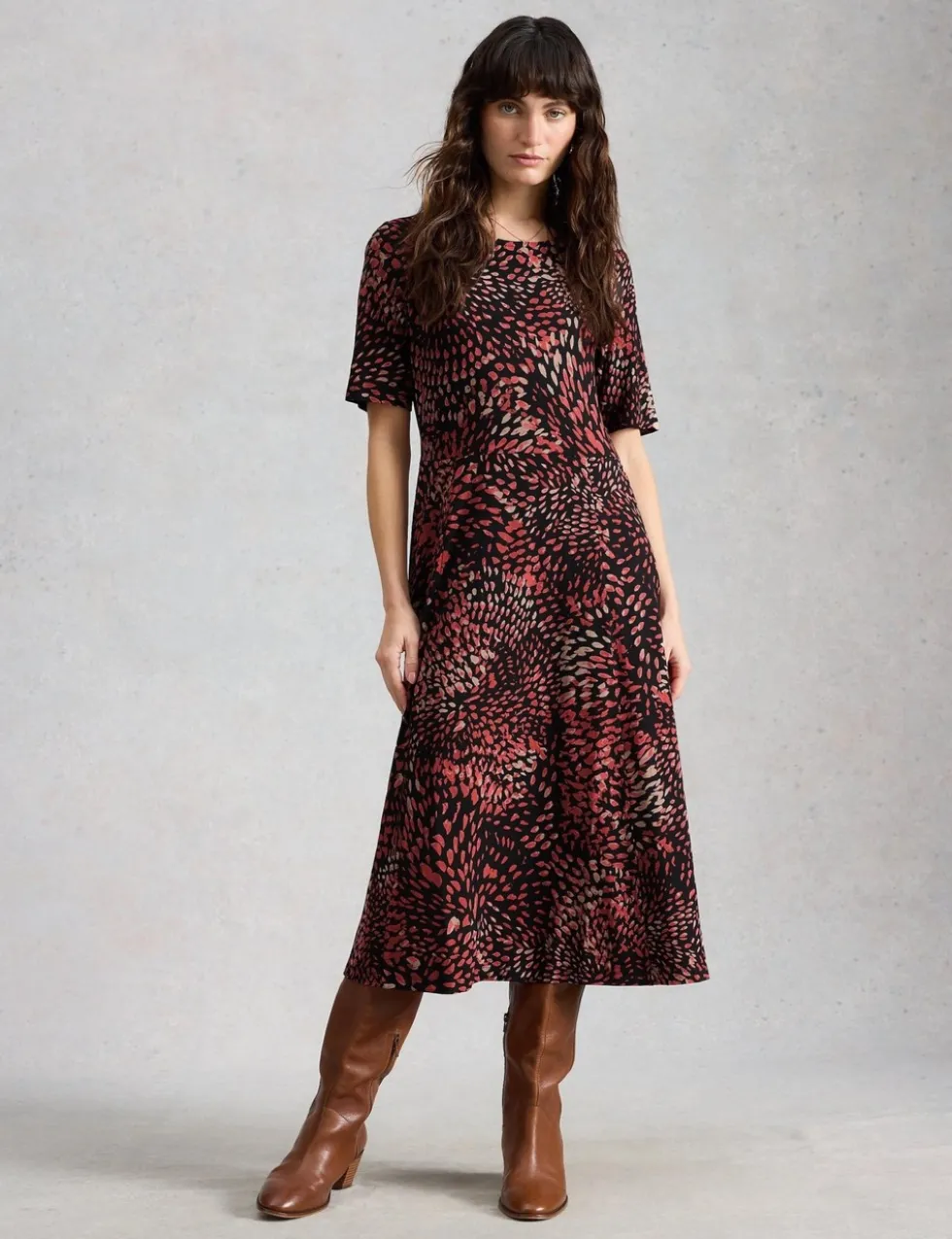 Jersey Printed Midi T-Shirt Dress