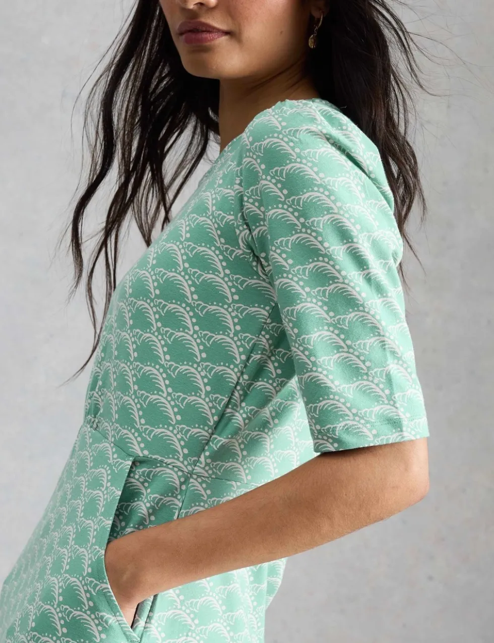 Jersey Printed Mini Waisted Dress