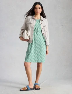Jersey Printed Mini Waisted Dress