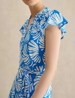Jersey Printed V-Neck Midi Tiered Dress