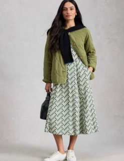 Jersey Round Neck Waisted Midi Dress