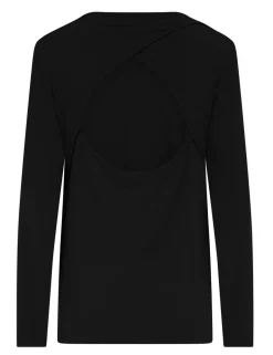 Jersey Round Neck Wrap Back Yoga Top
