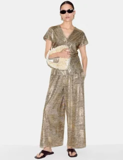Jersey Sparkly Wide Leg Trousers