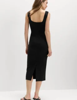 Jersey Square Neck Midi Bodycon Dress