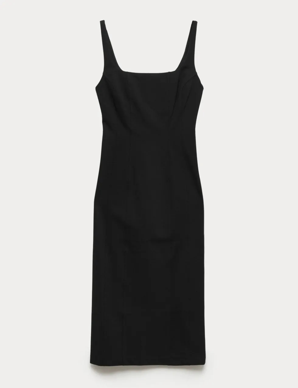 Jersey Square Neck Panel Detail Midi Bodycon Dress