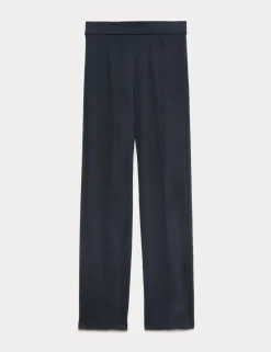 Jersey Straight Leg Trousers with Stretch