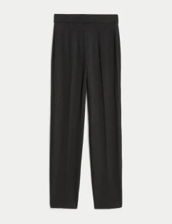 Jersey Straight Leg Trousers with Stretch