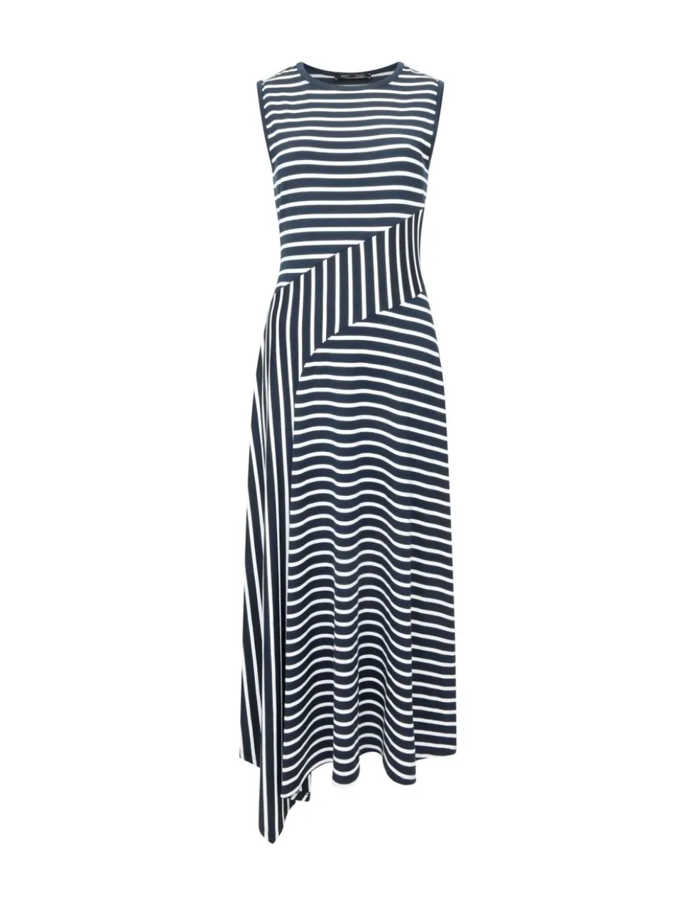 Jersey Striped Midi Skater Dress