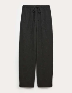 Jersey Textured Carrot Leg Ankle Grazer Trousers