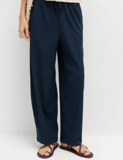 Jersey Textured Carrot Leg Ankle Grazer Trousers