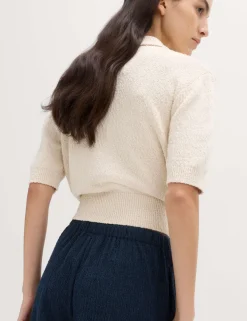 Jersey Textured Carrot Leg Ankle Grazer Trousers