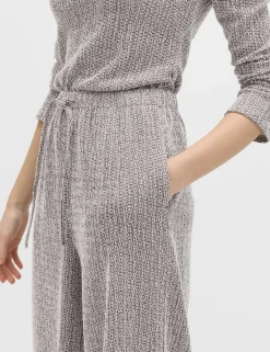 Jersey Textured Carrot Leg Ankle Grazer Trousers