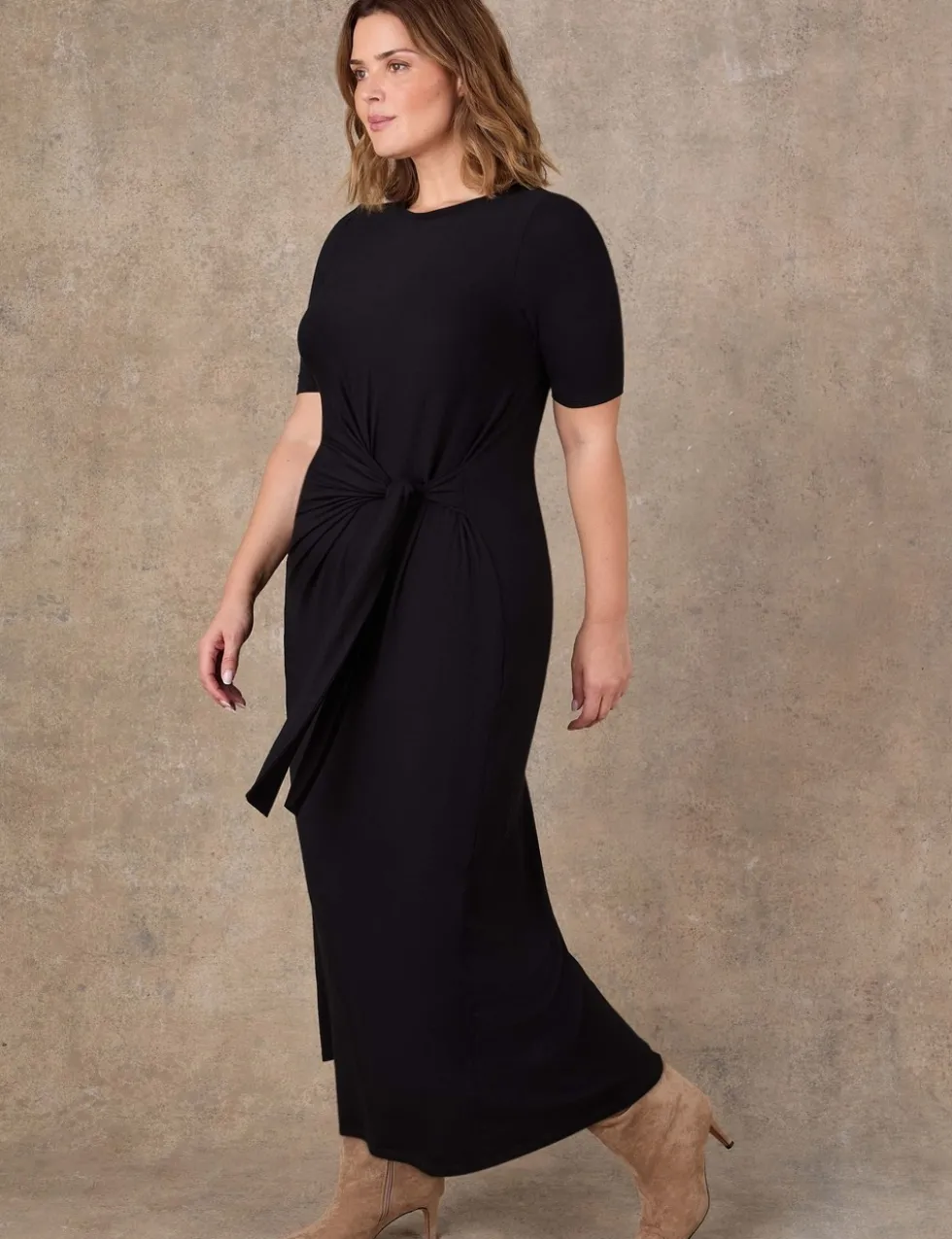 Jersey Tie Waist Midaxi Wrap Dress