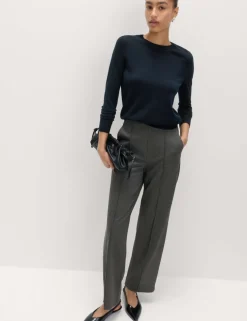 Jersey Twill Straight Leg Trousers