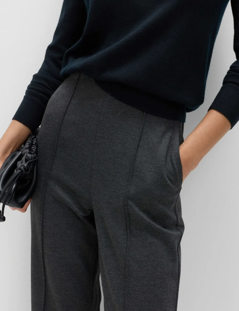Jersey Twill Straight Leg Trousers