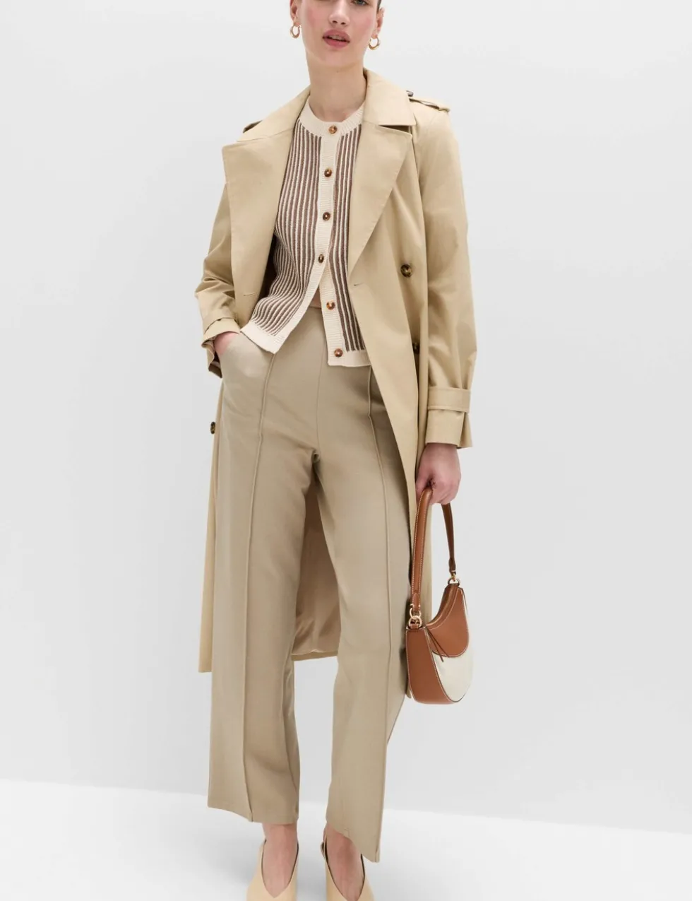 Jersey Twill Straight Leg Trousers