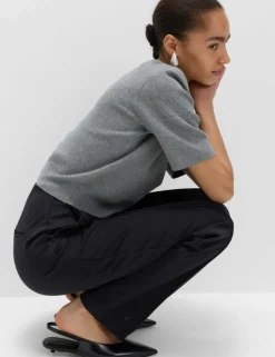 Jersey Twill Straight Leg Trousers