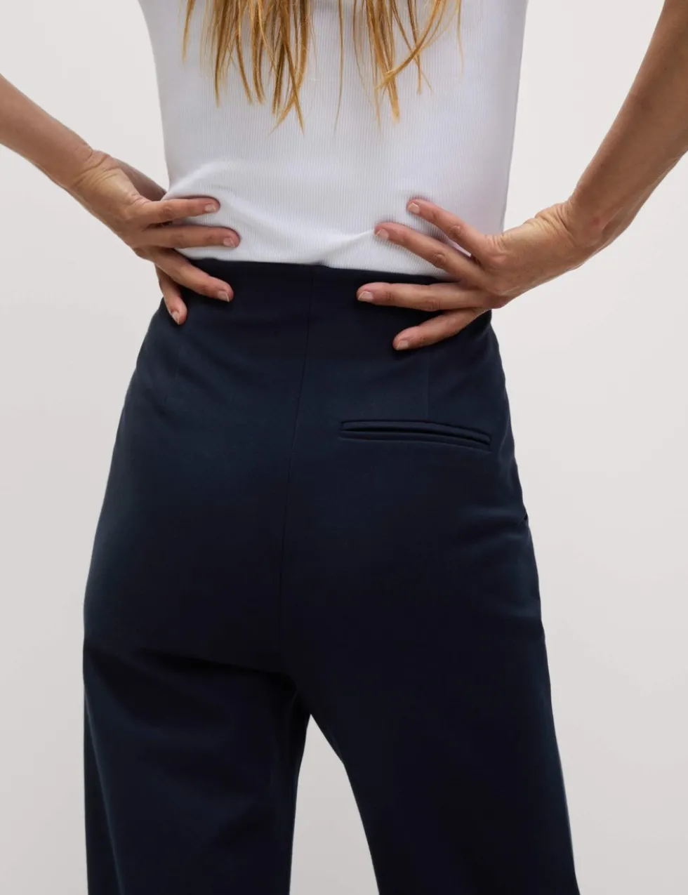 Jersey Twill Straight Leg Trousers