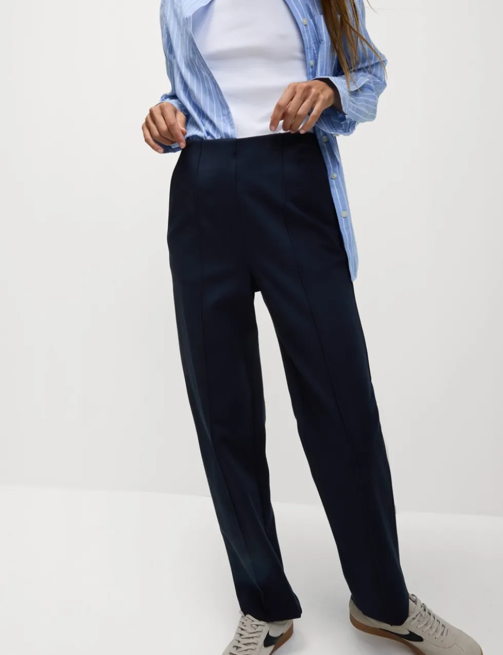 Jersey Twill Straight Leg Trousers